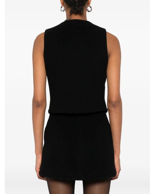 Vestiaire d'un Oiseau Libre Vネック ウールカシミアトップ Black