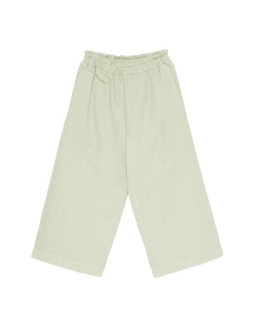 AVN White Easy Elastic-Waistband Trousers