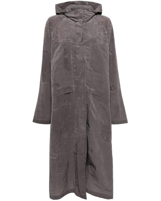 Goen.J Gray Recycled Nylon Hooded Parka Coat