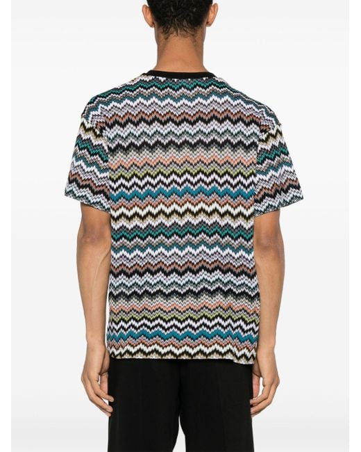 Camiseta con diseño tejido en zigzag Missoni de hombre de color Black