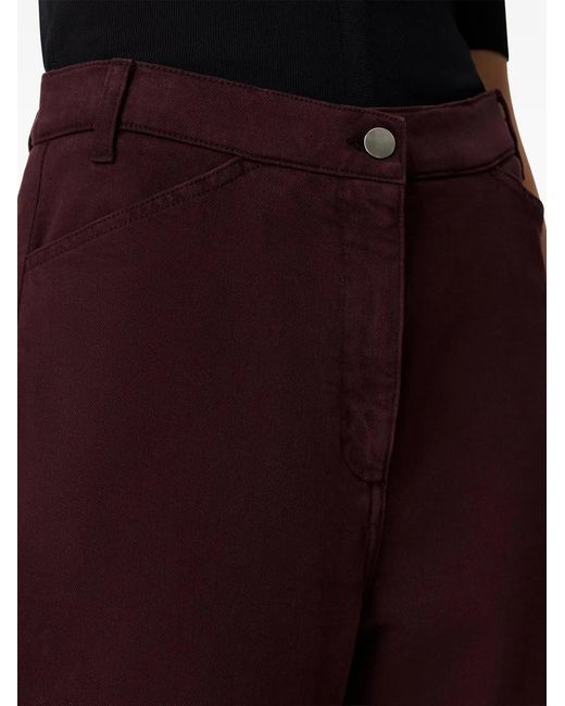 Another Tomorrow Purple Seaming-Detail Trousers