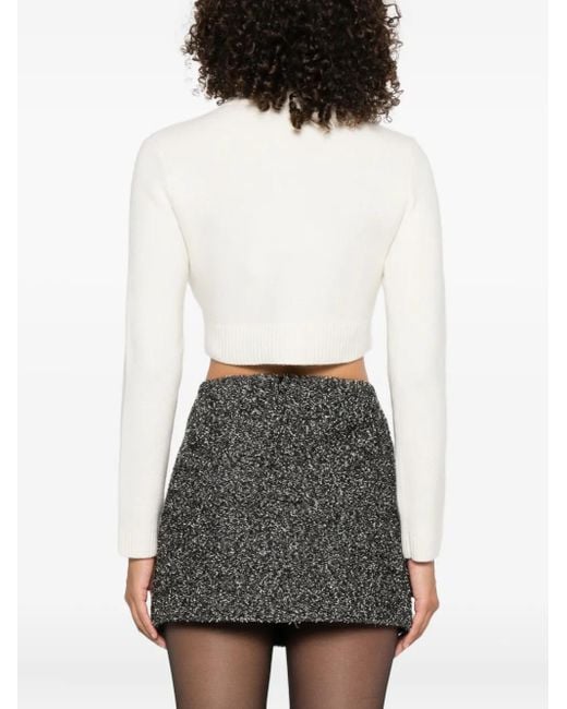 Self-Portrait Natural Woll-Strickjacke Mit Dekorativen Knöpfen