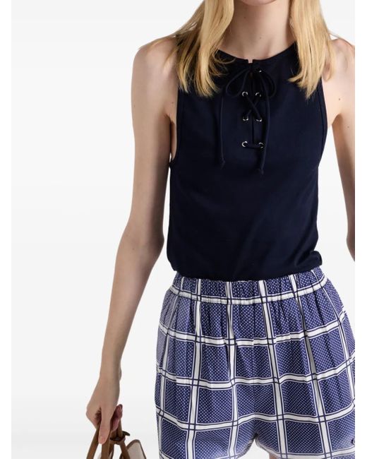 Prada Blue Tanktop mit Schnürung