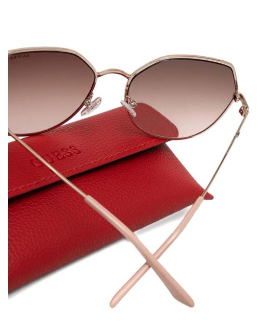 GUESS EYEWEAR Pink Geometric-Frame Sunglasses