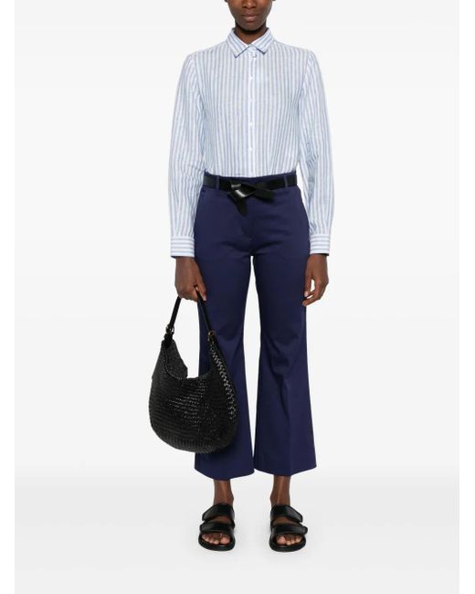 Weekend by Maxmara Blue Stretch-Cotton Pants