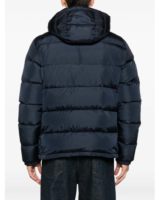 Aspesi Blue Hooded Zip Padded Jacket for men