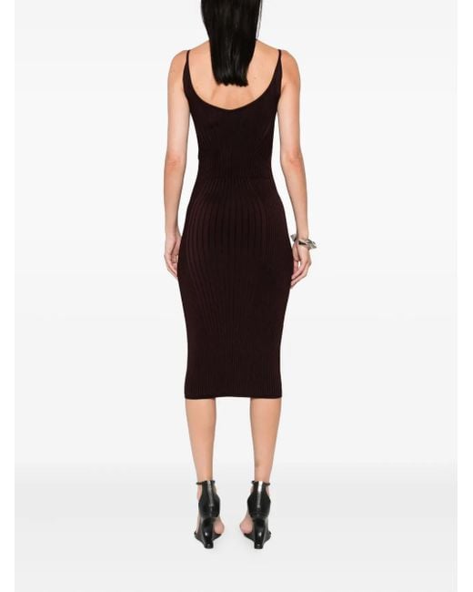 Mugler リブ ドレス Black
