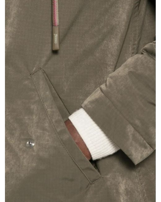 Herno Green Hooded Ripstop Parka