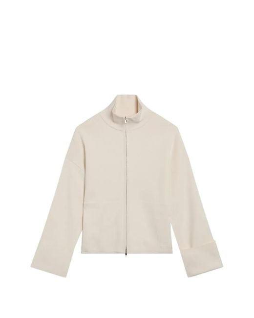 Max Mara Natural Zip-Up Cardigan