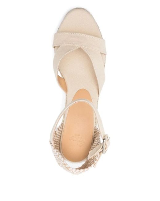 Castaner Natural 70Mm Cross-Strap Wedge Sandals