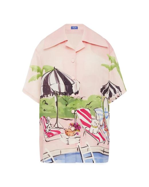 LEO LIN Pink Casey Printed Shirt