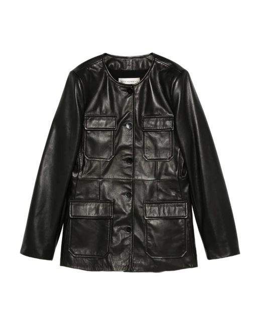 Nour Hammour Black Leather Blazer