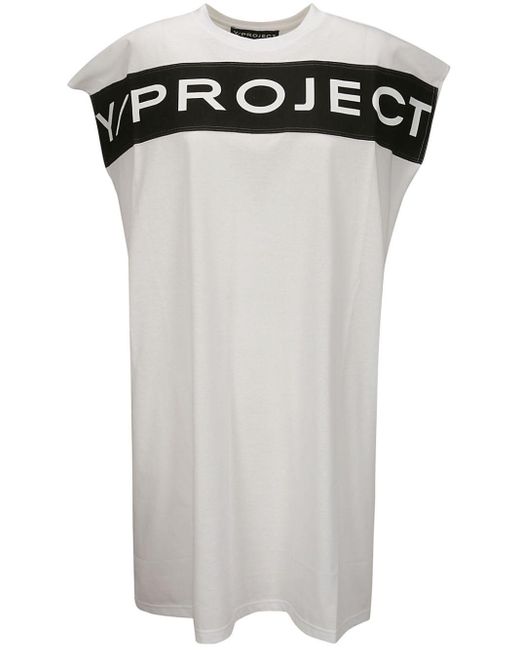 Y. Project Black Kleid mit Logo-Print