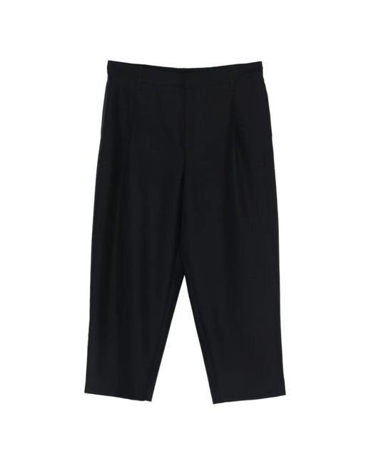 Maison Kitsuné Black Mini Cropped Pleated Pants for men