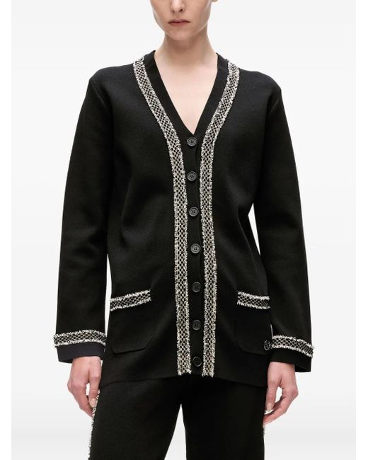 Karl Lagerfeld Black Boucle Cardigan