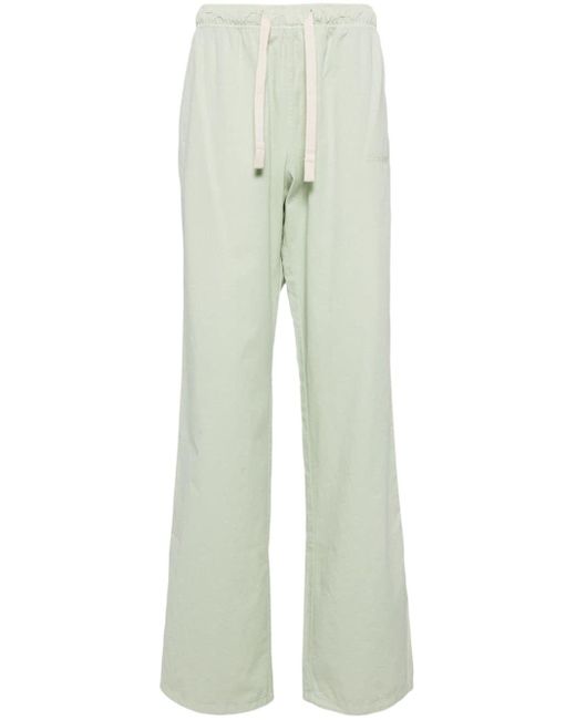 Palm Angels Green Wide-leg Cotton Trousers for men
