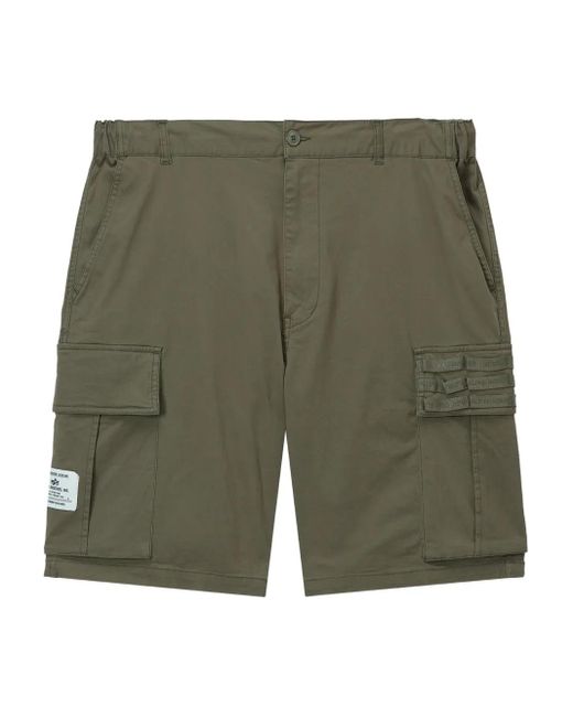 Cargo Corti Con Applicazione Logo di Alpha Industries in Green da Uomo