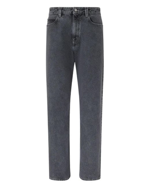 Ferrari Gray Five-Pocket Marbled-Denim Jeans for men