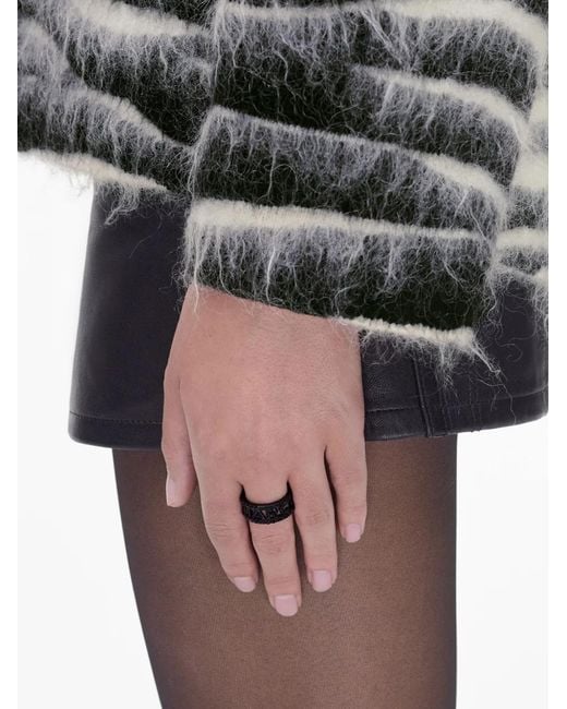 Marc Jacobs Black The Monogram Pave Ring