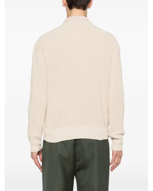 Lardini White Half-Zip Polo Sweater for men