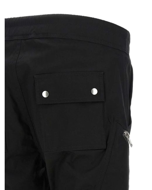 Rick Owens Black Heizer Zip-Detail Cargo Pants for men