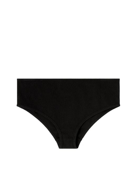 DIESEL Black Ribbed Bikini Bottom