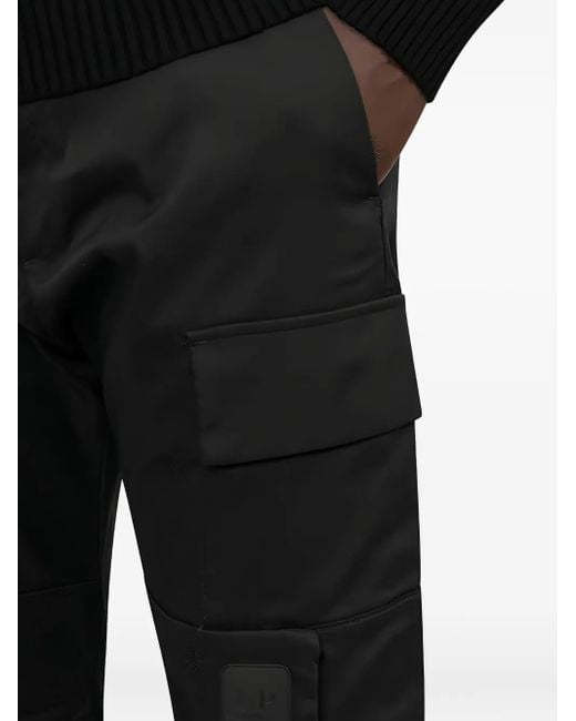 C P Company Black Cargo Patch-Pocket Trousers for men