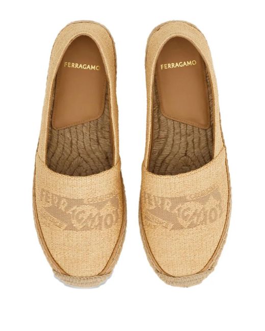 Ferragamo Natural Venna-Logo Espadrilles