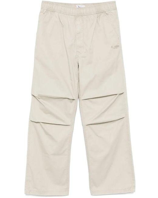 Izzue Natural Logo-Embroidered Trousers for men