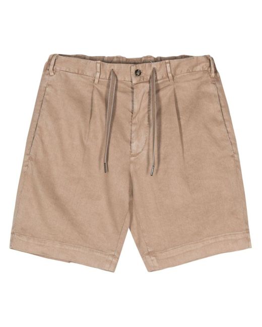 Dell'Oglio Chino-Shorts mit Faltendetail in Natural für Herren