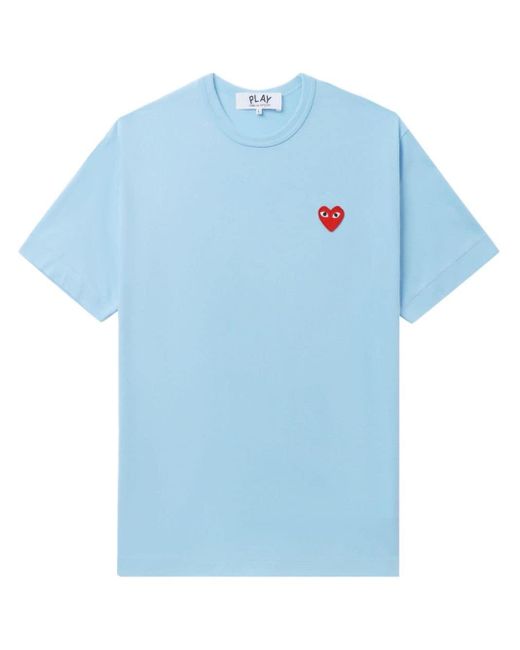 COMME DES GARÇONS PLAY Blue Logo-appliqué Cotton T-shirt