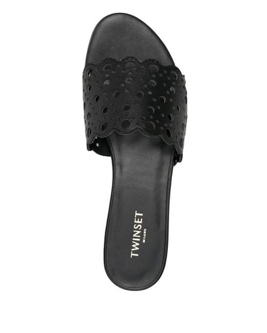 Twinset Black Slip-On Flat Sandals