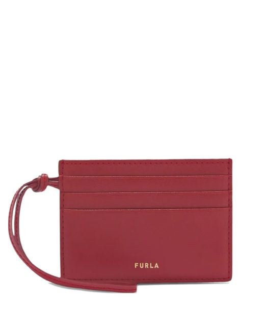 Furla Red Bear-Shaped Cut-Out Card Holder