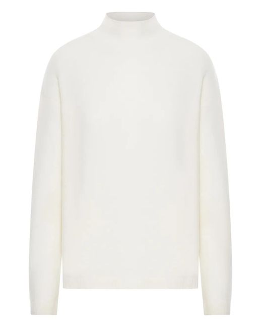 Max Mara White Stretch Cachemire Boxy Sweater