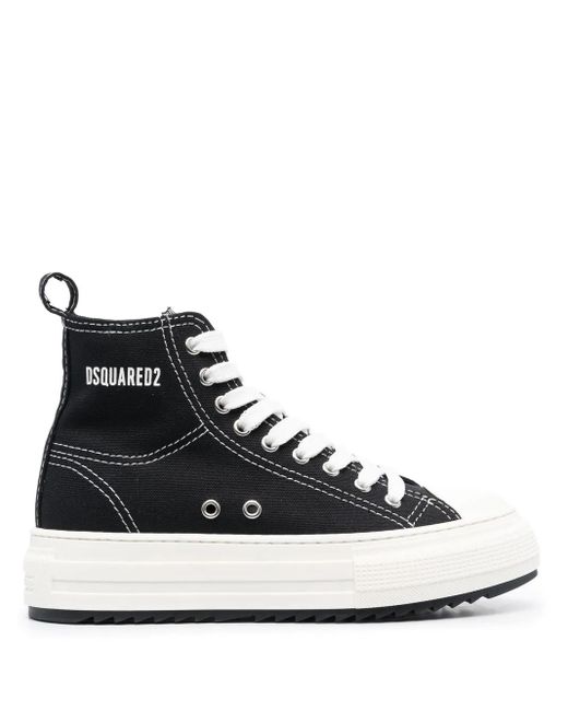 DSquared² Black Platform-Sole High-Top Sneakers