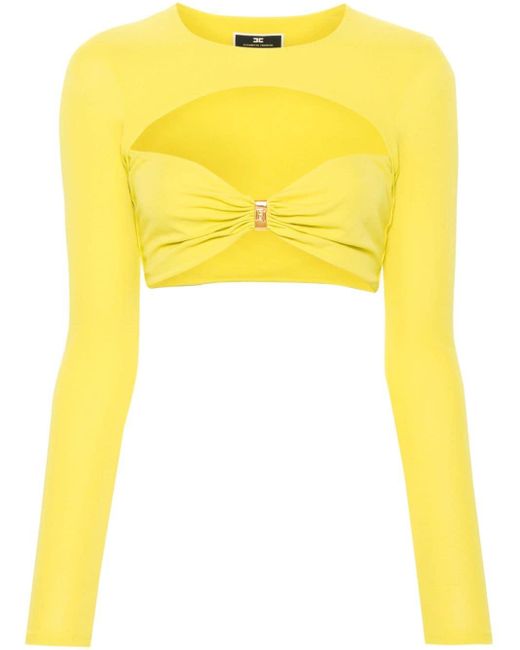 Elisabetta Franchi Cropped Top in het Yellow