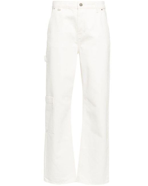 Claudie Pierlot White Mid-rise Straight-leg Jeans