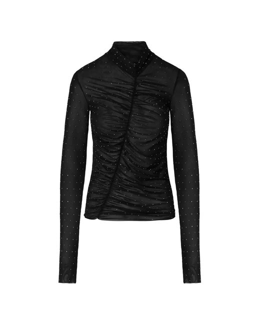 Liu Jo Black Full Rhinestone Tulle T-Shirt