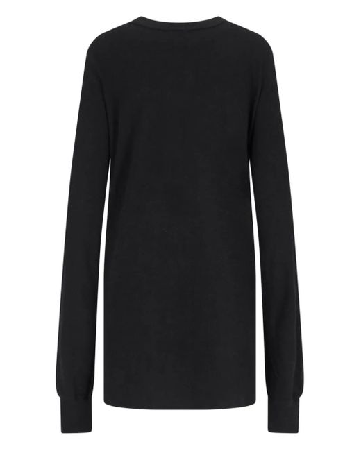 Top A Maniche Lunghe Con Inserti di Rick Owens in Black