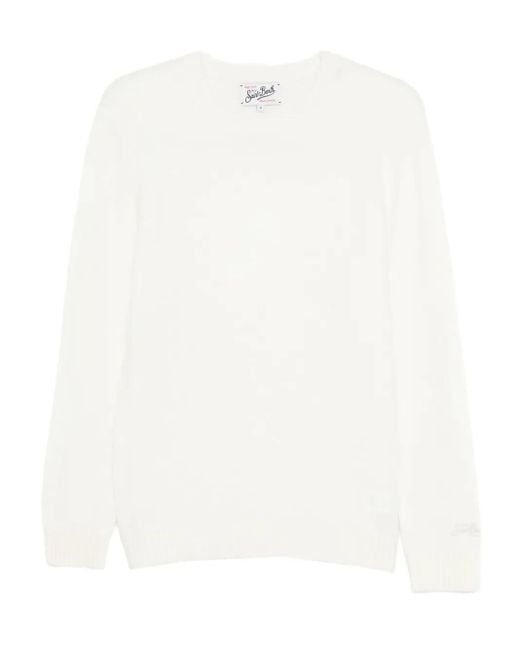 Mc2 Saint Barth White Regent Crew-Neck Sweater for men