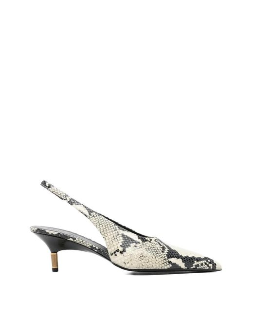 Khaite White Bella Pumps Mit Python-Prägung