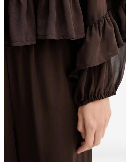 Gestuz Black Gzmio Ruffled High-Neck Blouse