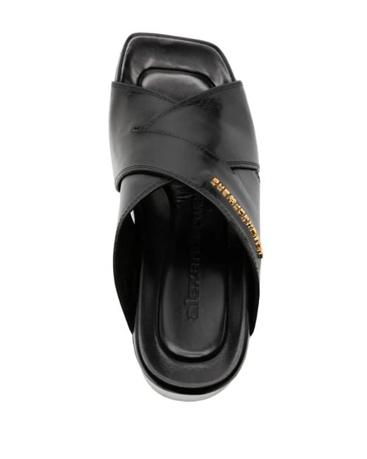 Alexander Wang Black Float Criss-Cross Wedge Sandal