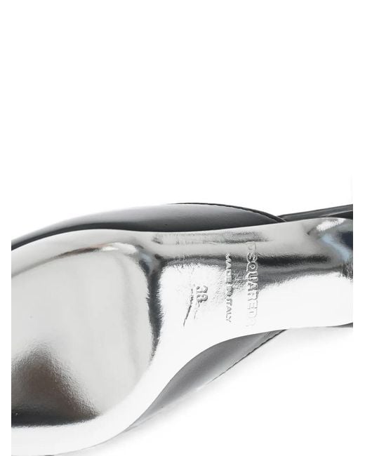 DSquared² White Gothic Mule Sandals
