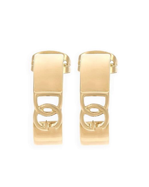 Dolce & Gabbana Metallic Logo-sculpted Hoop Hearings for men