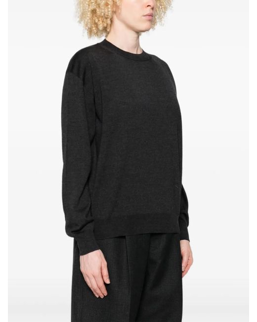 Sofie D'Hoore Black Round-Neck Wool Sweater