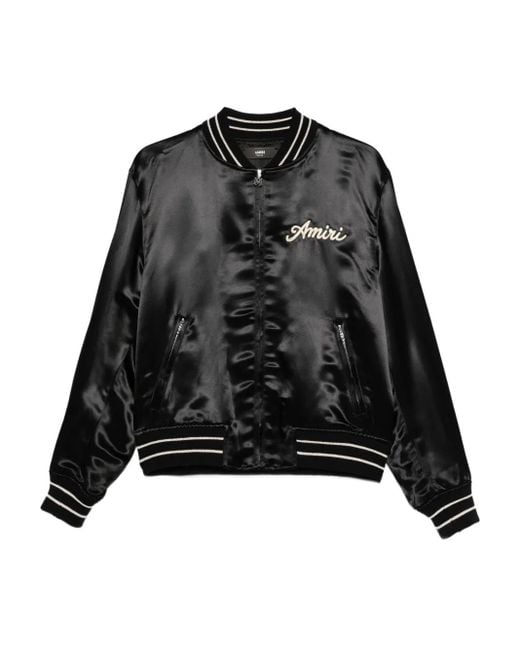 メンズ Amiri サテン ボンバージャケット Black