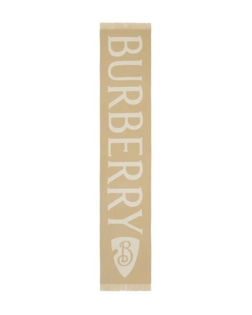 Burberry Metallic Logo-Jacquard Wool Scarf