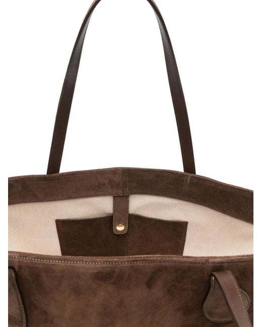 Liffner Brown Mega Sprout Suede Tote Bag