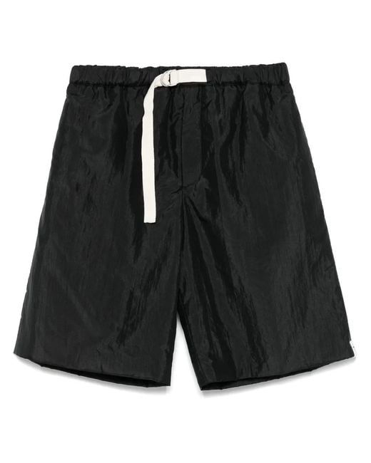 Jil Sander Black Padded Shorts for men